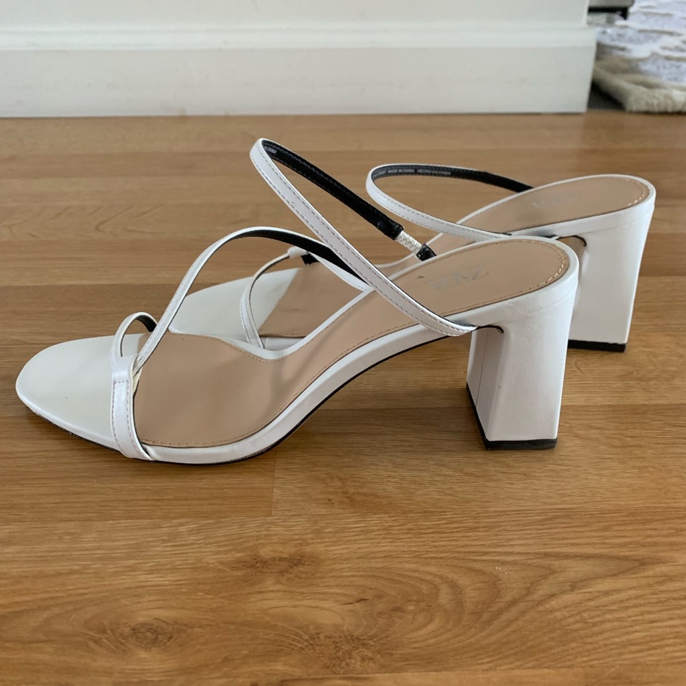 Zara White Strappy Sandals